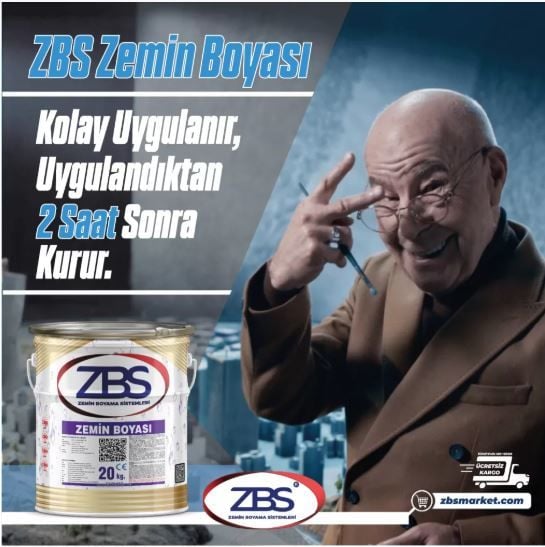 ZBS ZEMİN BOYASI - (Türkiye'nin en çok tercih edilen, ilk zemin boyası) RAL 7012 - 10 Kg.