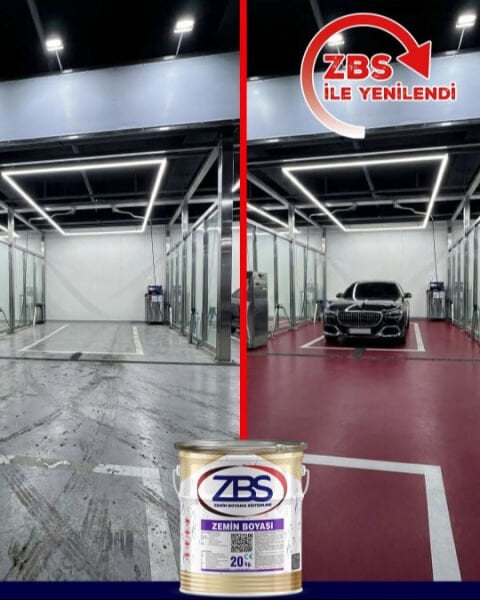 ZBS ZEMİN BOYASI - (Türkiye'nin en çok tercih edilen, ilk zemin boyası) RAL 3020 Bayrak kırmızı - 10 Kg.