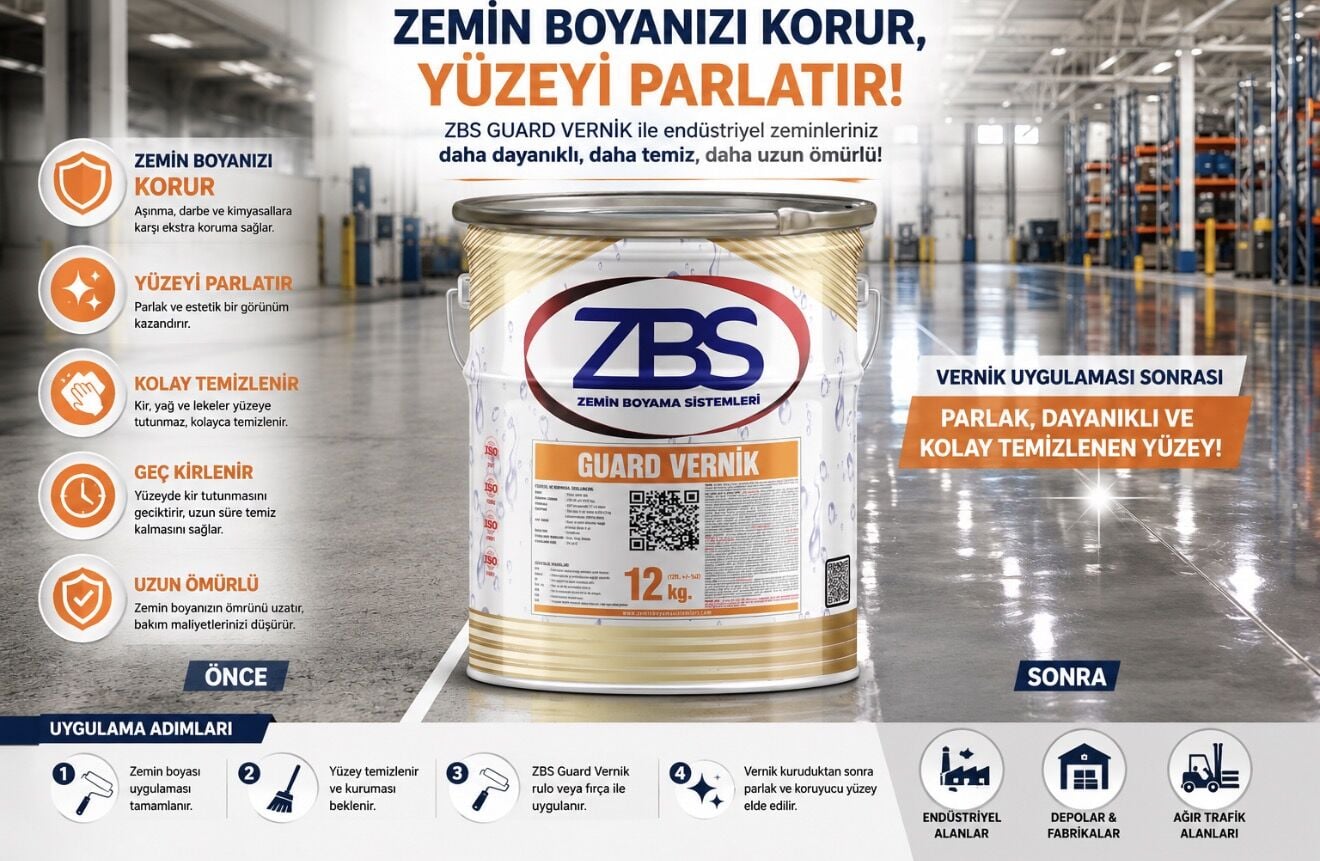 ZBS GUARD VERNİK ( Parlak beton koruyucu, geç kirlenip-kolay temizlenme sağlar)