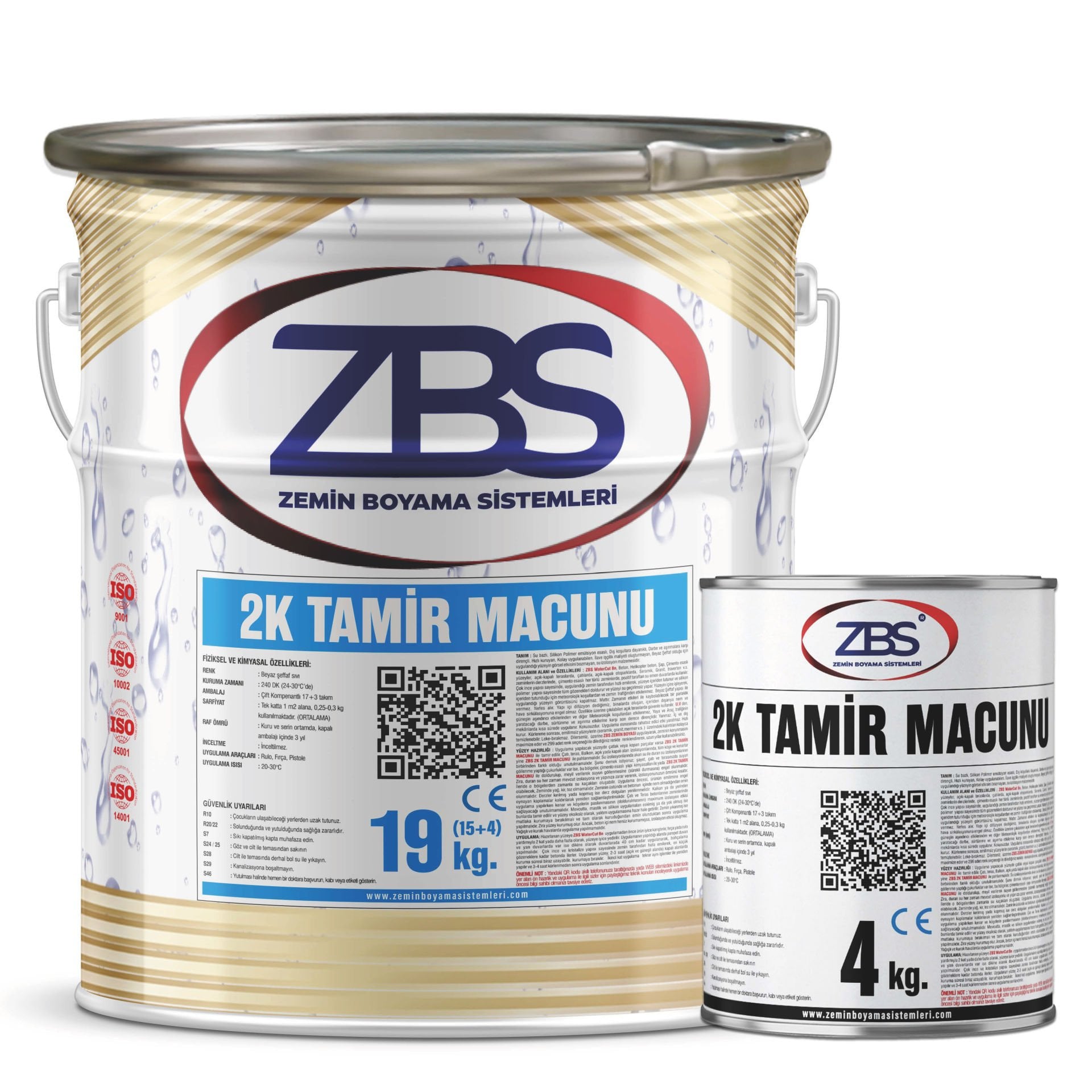 ZBS 2K ZEMİN TAMİR MACUNU - (Ağır yük trafiğine dayanıklı, hızlı kuruyan, zemin tamir ve dolgu macunu)