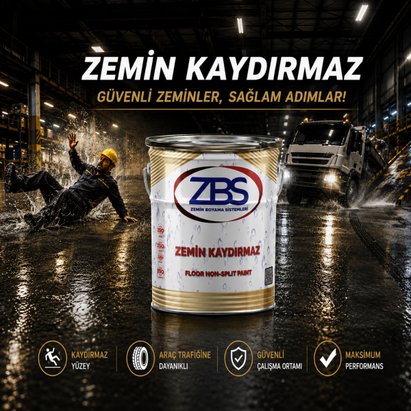 ZBS ZEMİN KAYDIRMAZ BOYASI (Araç ve yayalar için kaymazlık sağlayan kaplama)