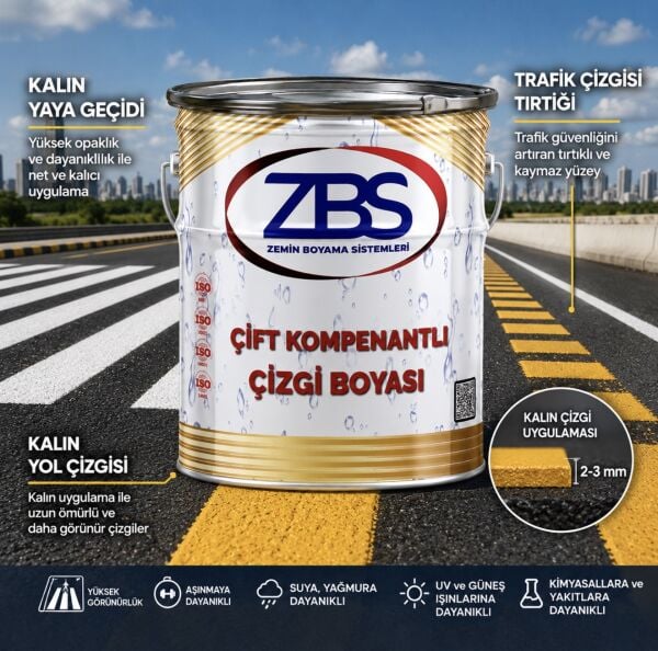 ZBS ÇİFT KOMPENANTLI ÇİZGİ BOYASI (Kalın çizgi ve hiç çıkmayan boya)