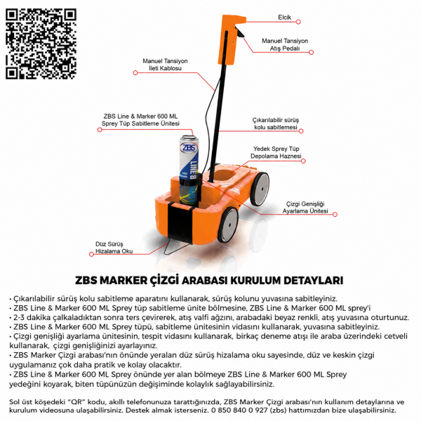 ZBS MARKER ÇİZGİ ARABASI (Çizgi ve işaretleme işlerini kolaylaştıran pratik araba)