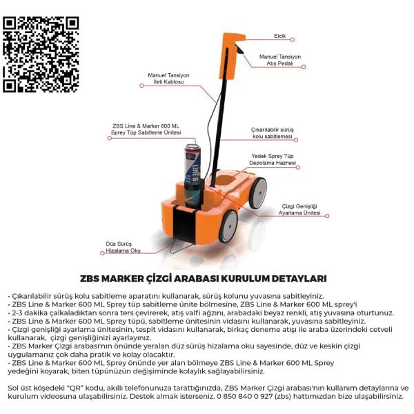 ZBS MARKER ÇİZGİ ARABASI (Çizgi ve işaretleme işlerini kolaylaştıran pratik araba)