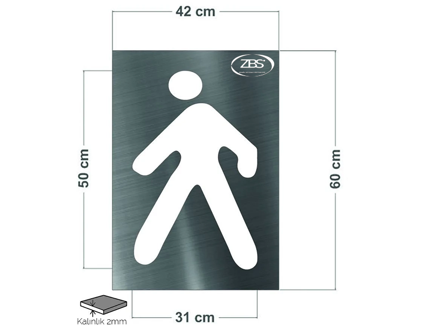 ZBS YAYA YOLU ŞABLONU (2mm Alüminyum CNC lazer kesim)