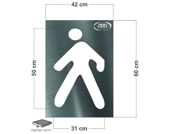 ZBS YAYA YOLU ŞABLONU (2mm Alüminyum CNC lazer kesim)