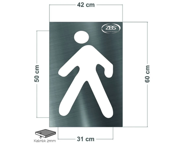 ZBS YAYA YOLU ŞABLONU (2mm Alüminyum CNC lazer kesim)