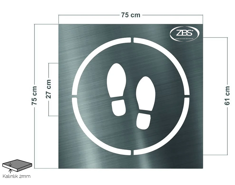 ZBS ADIM FİGÜRÜ YAYA YOLU ŞABLONU (2mm Alüminyum CNC lazer kesim)