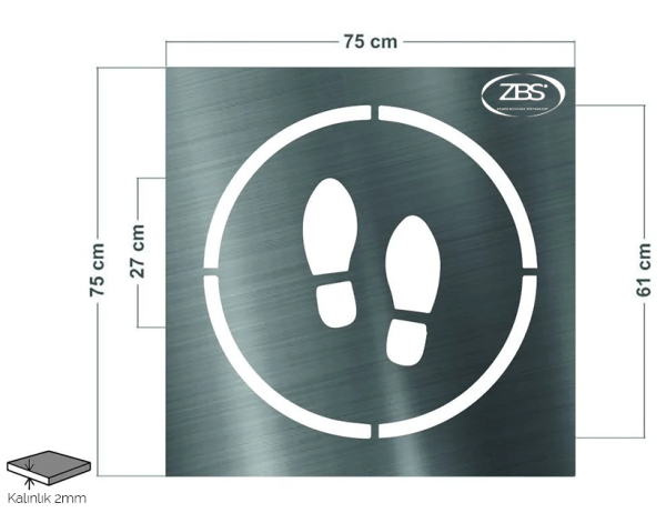 ZBS ADIM FİGÜRÜ YAYA YOLU ŞABLONU (2mm Alüminyum CNC lazer kesim)