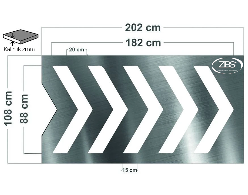 ZBS OTOPARK ÇAVUŞ ŞABLONU (2mm Alüminyum CNC lazer kesim)
