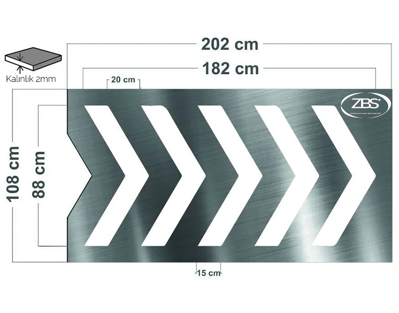 ZBS OTOPARK ÇAVUŞ ŞABLONU (2mm Alüminyum CNC lazer kesim)