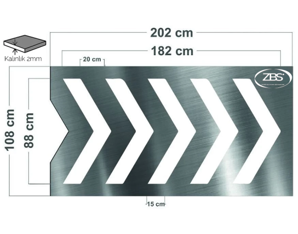 ZBS OTOPARK ÇAVUŞ ŞABLONU (2mm Alüminyum CNC lazer kesim)