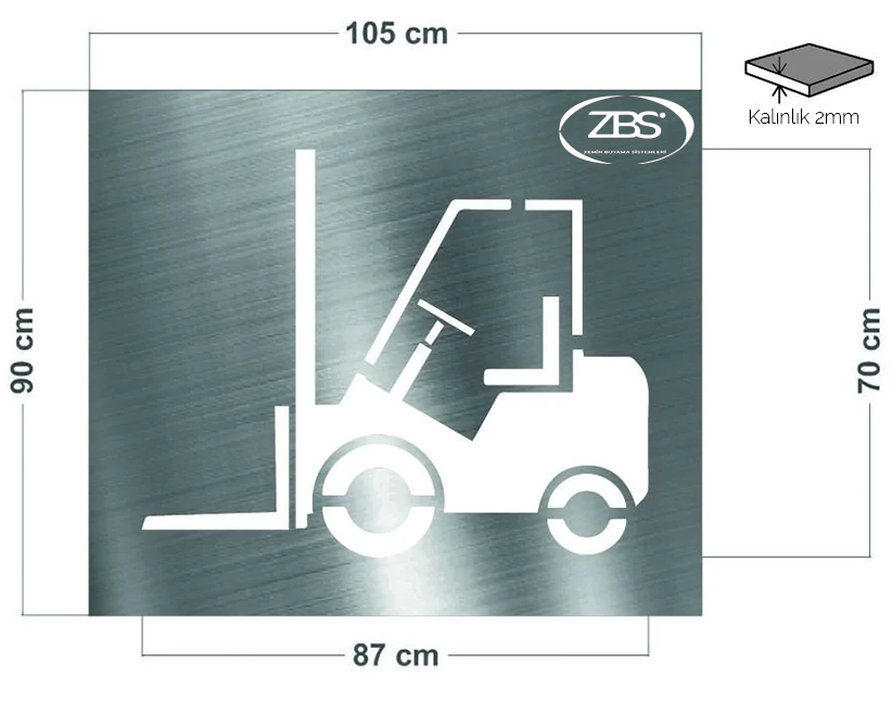 ZBS FORKLİFT YOLU ŞABLONU(2mm Alüminyum CNC lazer kesim)