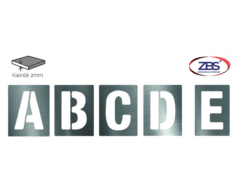 ZBS HARF-RAKAM ŞABLONU (2mm Alüminyum CNC lazer kesim)