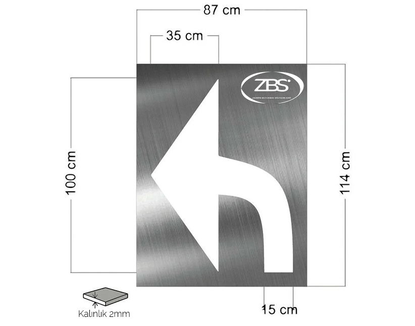 ZBS YÖNLENDİRME OKU ŞABLONU (SAĞ-SOL) -(2mm Alüminyum CNC lazer kesim)