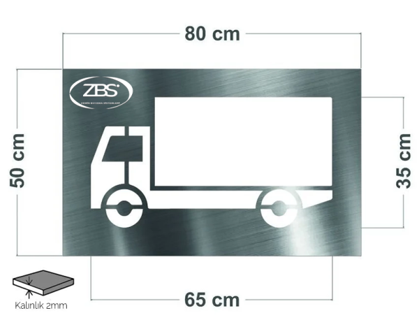 ZBS KAMYON ALANI ŞABLONU (2mm Alüminyum CNC lazer kesim)