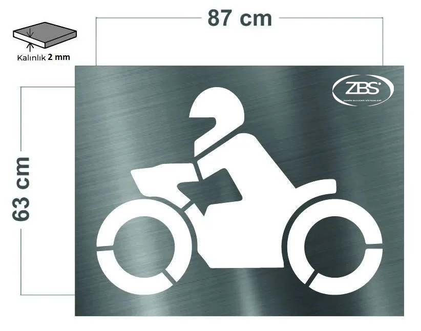 ZBS MOTOSİKLET PARKI ŞABLONU (2mm Alüminyum CNC lazer kesim)