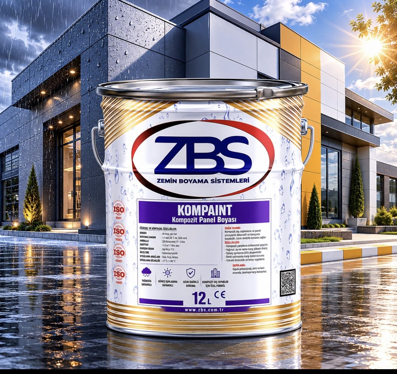 ZBS KOMPAINT (Kompozit panel, metal boyası) 12Lt.