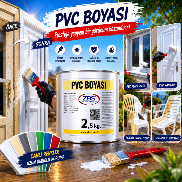 ZBS PVC BOYASI 2,5KG. (pvc doğrama ve eşyalarınızı yepyeni yapar)