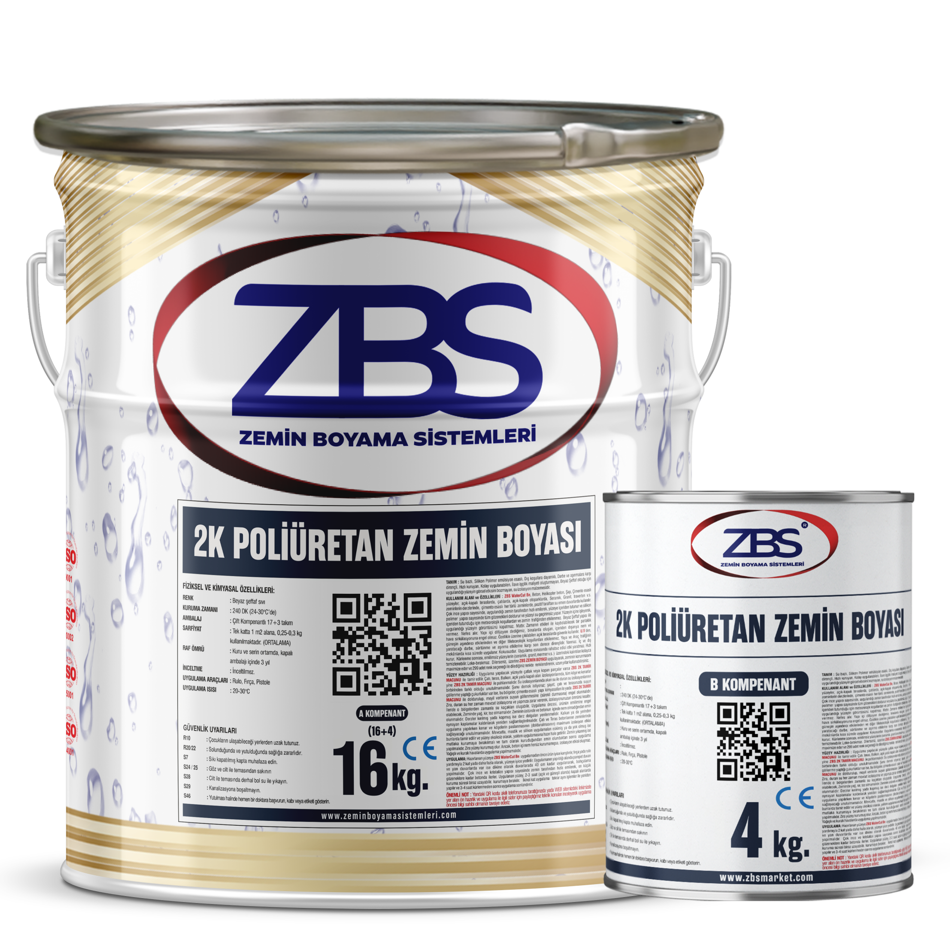 ZBS 2K Poliüretan Zemin Boyası 20kg/tkm (16+4)