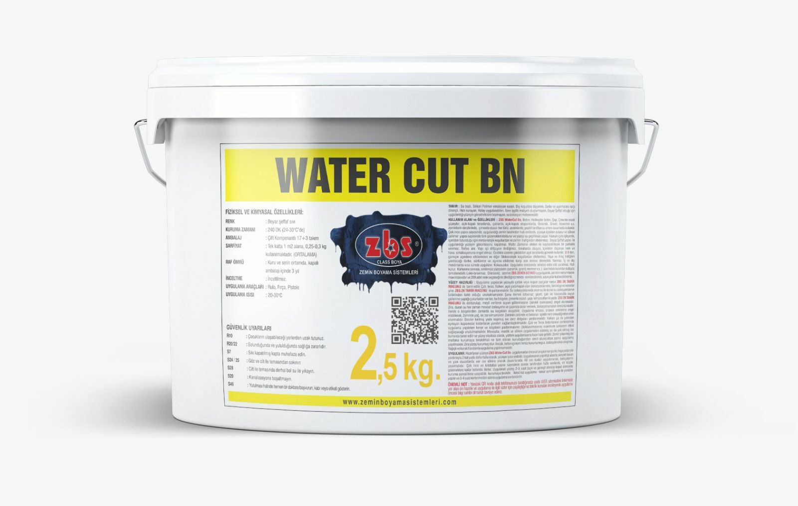 ZBS WATER CUT BN  - (Su bazlı, Beton zeminlerde, mükemmel su izolasyonu gücü) 2,5 Kg. 