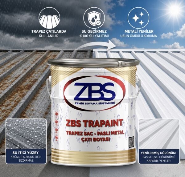 ZBS TRAPAINT (Trapez sac, paslı metal çatı boyası) 18kg.