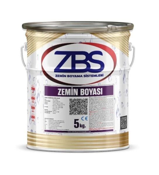 ZBS ZEMİN BOYASI - (Türkiye'nin en çok tercih edilen, ilk zemin boyası) SİYAH - 5 Kg.