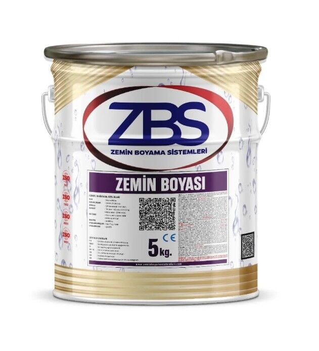 ZBS ZEMİN BOYASI - (Türkiye'nin en çok tercih edilen, ilk zemin boyası) RAL 3020 Bayrak kırmızı - 5 Kg.