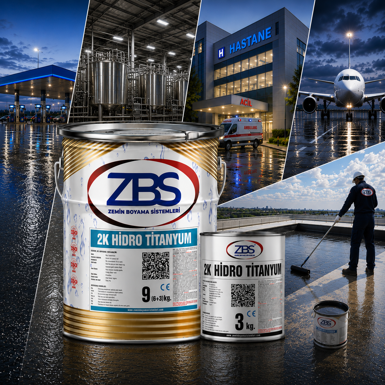 ZBS 2K HİDRO TİTANYUM (Ağır yük trafik, yoğun kimyasal ve yoğun UV dayanımı maksimize edilmiş, çok güçlü su izolasyonu
