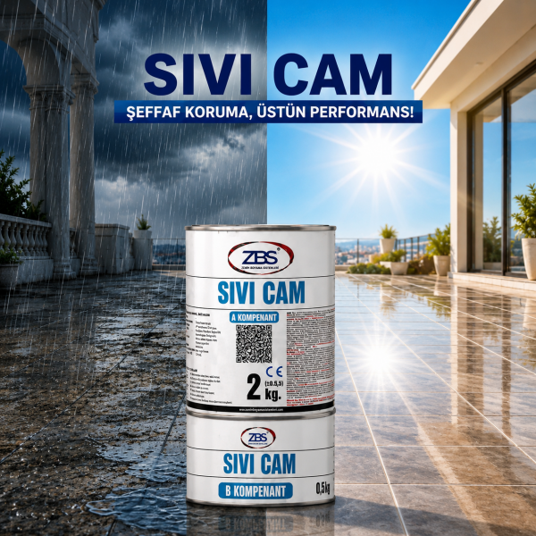 ZBS Sıvı Cam 2kg/tkm (Cam gibi saydam, taş gibi sağlam şeffaf su izolasyonu)