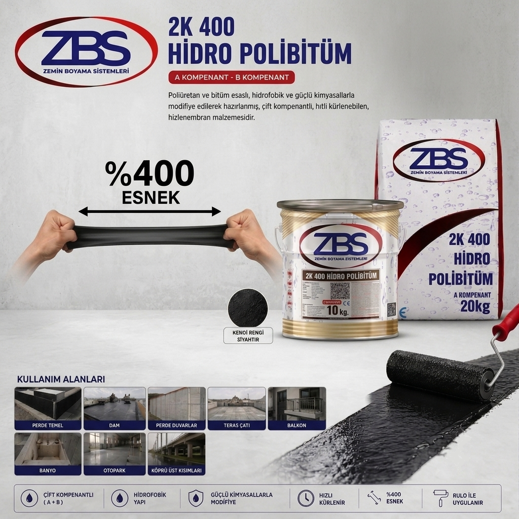 ZBS 2K 400 Hidro Polibitüm (%400 esnek, Temel, perde poliüretan su izolasyonu)