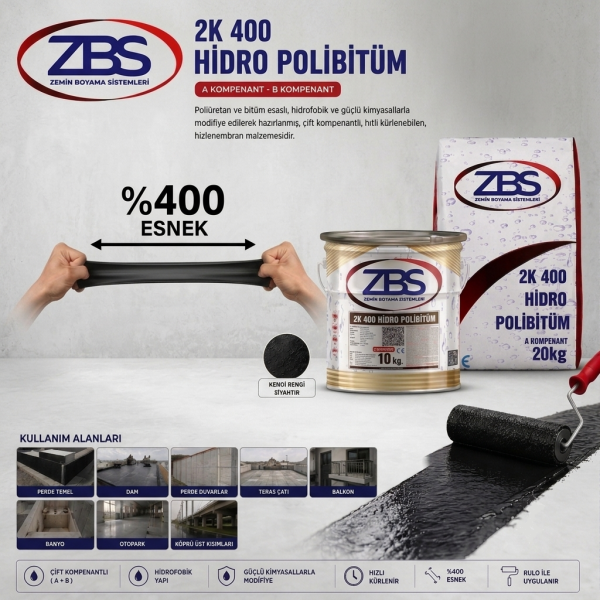 ZBS 2K 400 Hidro Polibitüm (%400 esnek, Temel, perde poliüretan su izolasyonu)