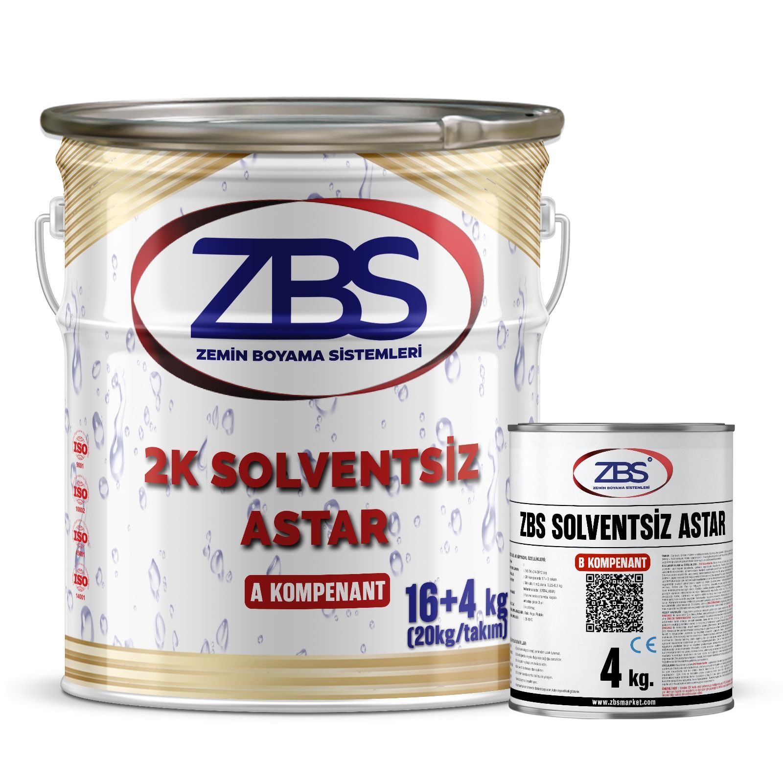 ZBS SOLVENTSİZ EPOKSİ ASTAR BOYA ŞEFFAF (15+5) 20KG/TKM.