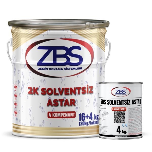 ZBS SOLVENTSİZ EPOKSİ ASTAR BOYA ŞEFFAF (15+5) 20KG/TKM.
