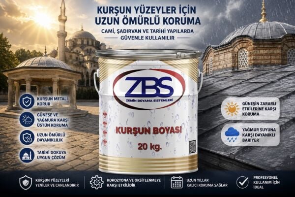 ZBS KURŞUN BOYASI (Cami kubbelerinin ve çatılarının kurşun zeminleri için)