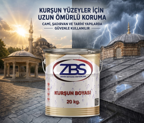 ZBS KURŞUN BOYASI (Cami kubbelerinin ve çatılarının kurşun zeminleri için)