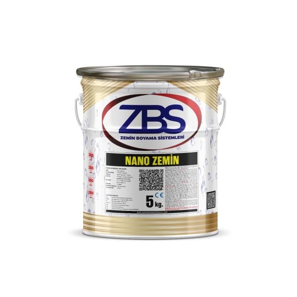 ZBS NANO ZEMİN  (NANO teknolojiyle üretilmiş, Daha parlak, Daha güçlü, Zemin Boyası) RAL 9010 - 5 Kg.