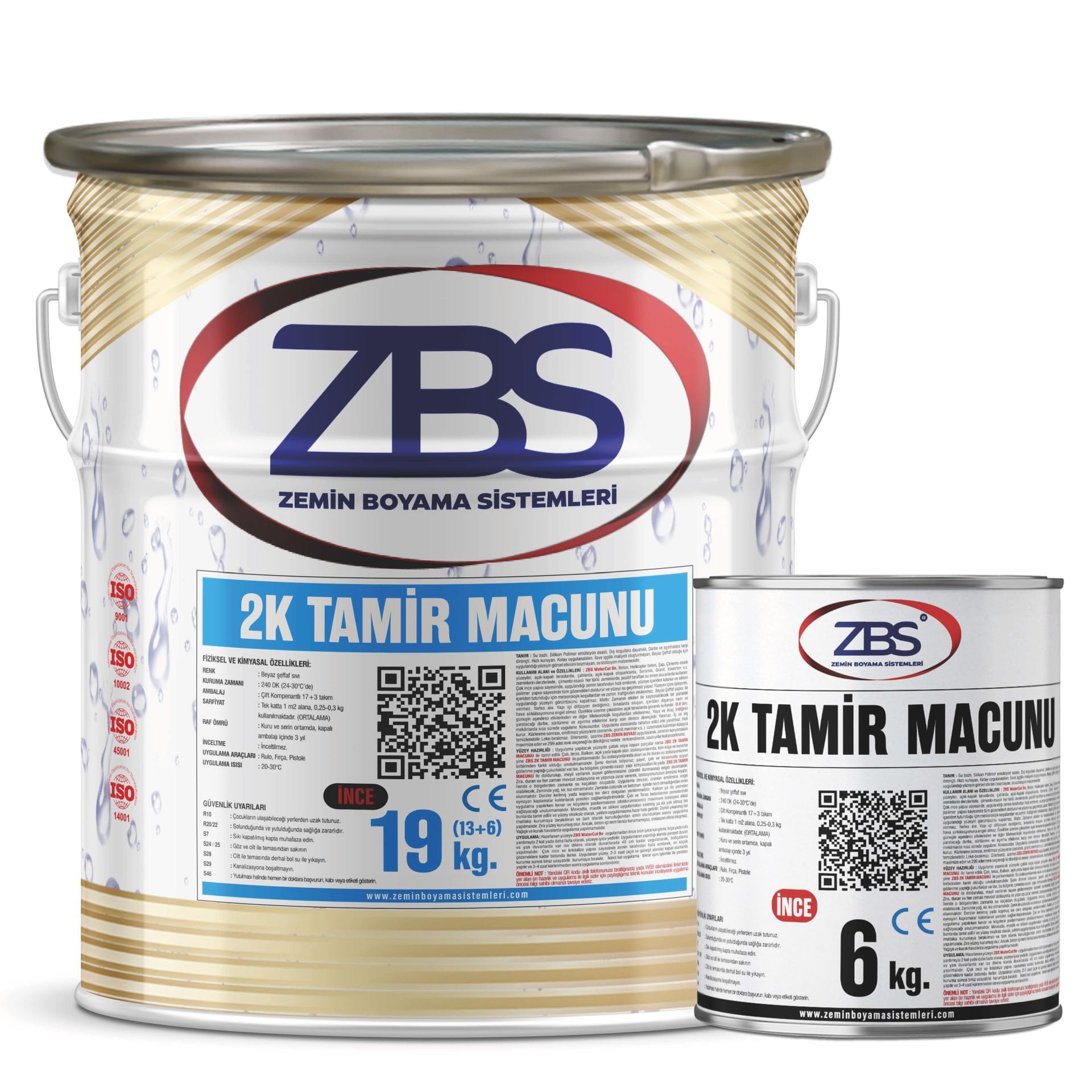 ZBS 2K ZEMİN TAMİR MACUNU -İNCE (Kendiliğinden yayılan, Ağır yük tamir macunu)