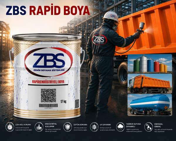 ZBS RAPİD (ENDÜSTRİYEL) BOYA 17 kg. (Çok hızlı koruyan, güçlü metal boyası)