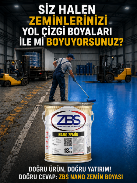 ZBS NANO ZEMİN  (NANO teknolojiyle üretilmiş, daha parlak, daha güçlü, Zemin Boyası) RAL 6017 - 5 Kg.