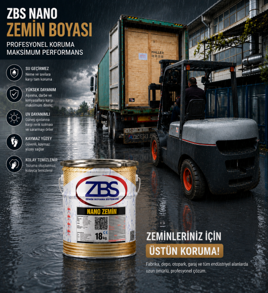 ZBS NANO ZEMİN  (NANO teknolojiyle üretilmiş, daha parlak, daha güçlü, Zemin Boyası)