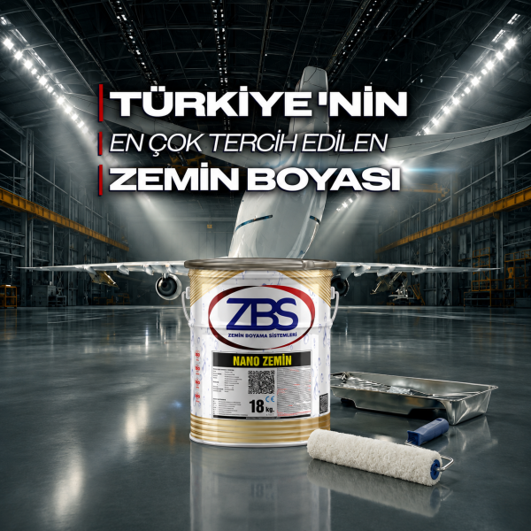 ZBS NANO ZEMİN  (NANO teknolojiyle üretilmiş, daha parlak, daha güçlü, Zemin Boyası) RAL 6017 - 5 Kg.