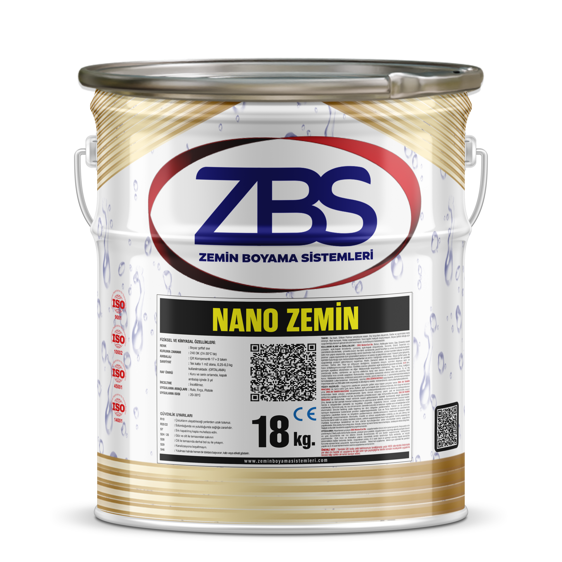 ZBS NANO ZEMİN  (NANO teknolojiyle üretilmiş, daha parlak, daha güçlü, Zemin Boyası)