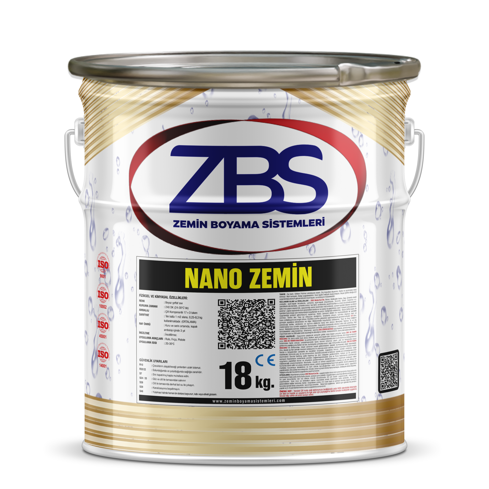 ZBS NANO ZEMİN  (NANO teknolojiyle üretilmiş, daha parlak, daha güçlü, Zemin Boyası)