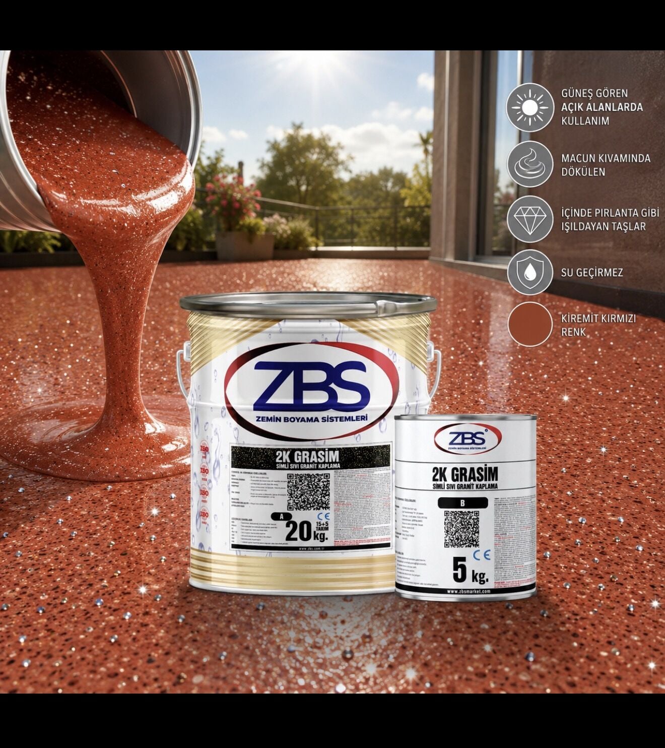 ZBS 2K GRASİM-UV (Pırlanta ışıltısı içeren, sıvı granit kap.)-DIŞ MEKAN