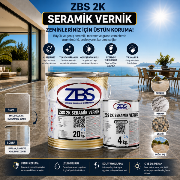 ZBS 2K SERAMİK VERNİK (yeni gibi parlak ve su geçirmez seramikler için)
