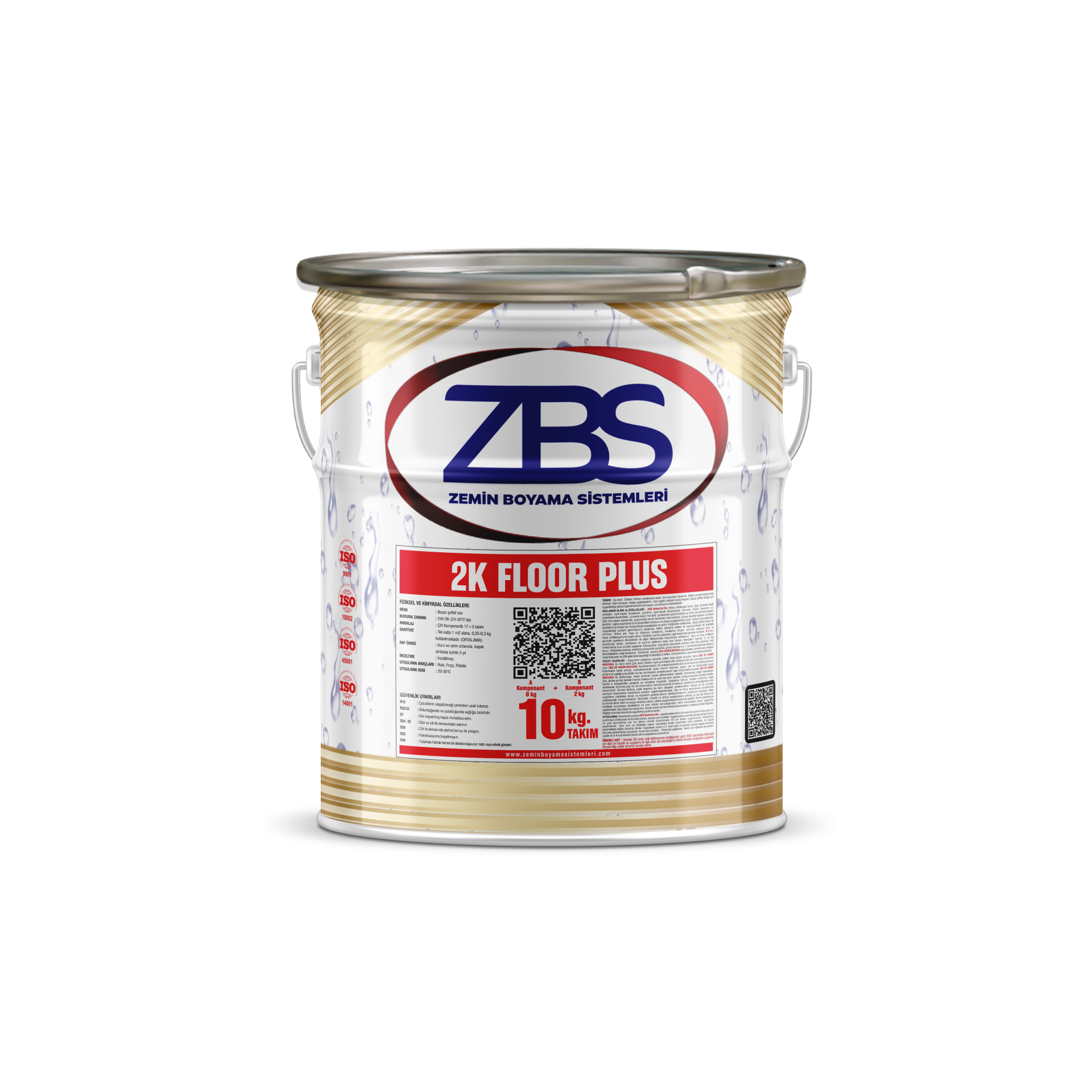 ZBS 2K FLOOR PLUS - SIVI SERAMİK (KAPALI ALAN SERAMİK ÜSTÜ ZEMİN BOYASI) RAL 1003 - 10 Kg.