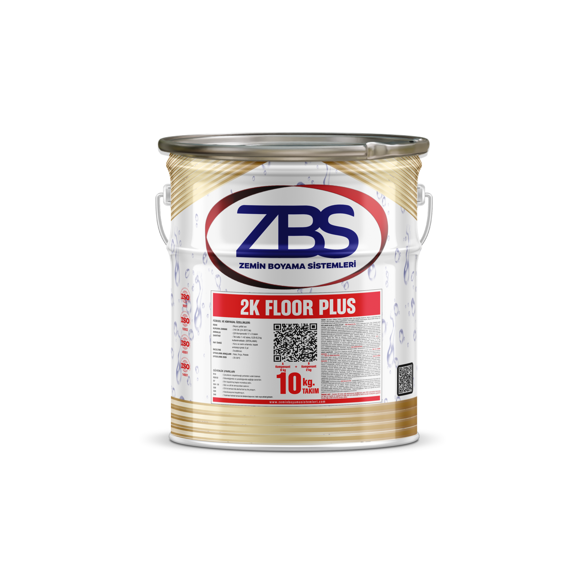ZBS 2K FLOOR PLUS - Sıvı seramik (kapalı alan seramik üstü zemin boyası) RAL 7004 - 10 Kg.