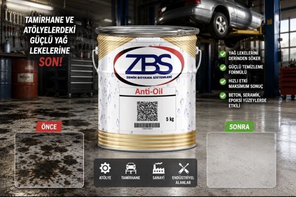 ZBS Anti-Oil 5kg. (Zeminde motor yağı, yanık yağı vb. yok eden güçlü solüsyon)