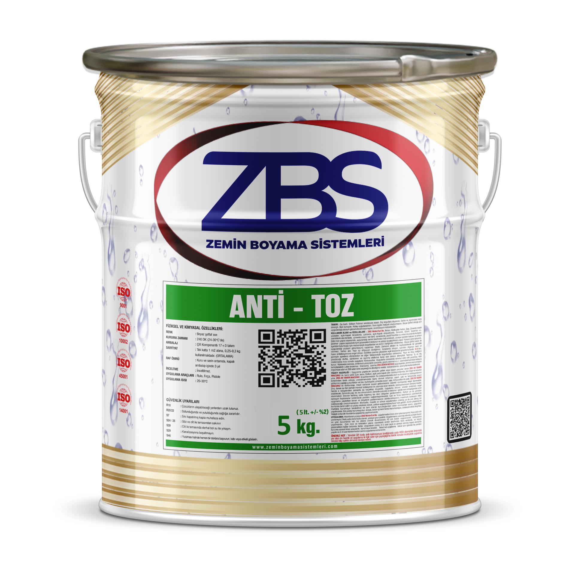 ZBS ANTİ-TOZ 1K (Tozumayı anında keser ve zemini doyurur.) 5 Kg.